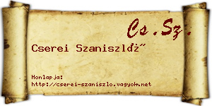 Cserei Szaniszló névjegykártya